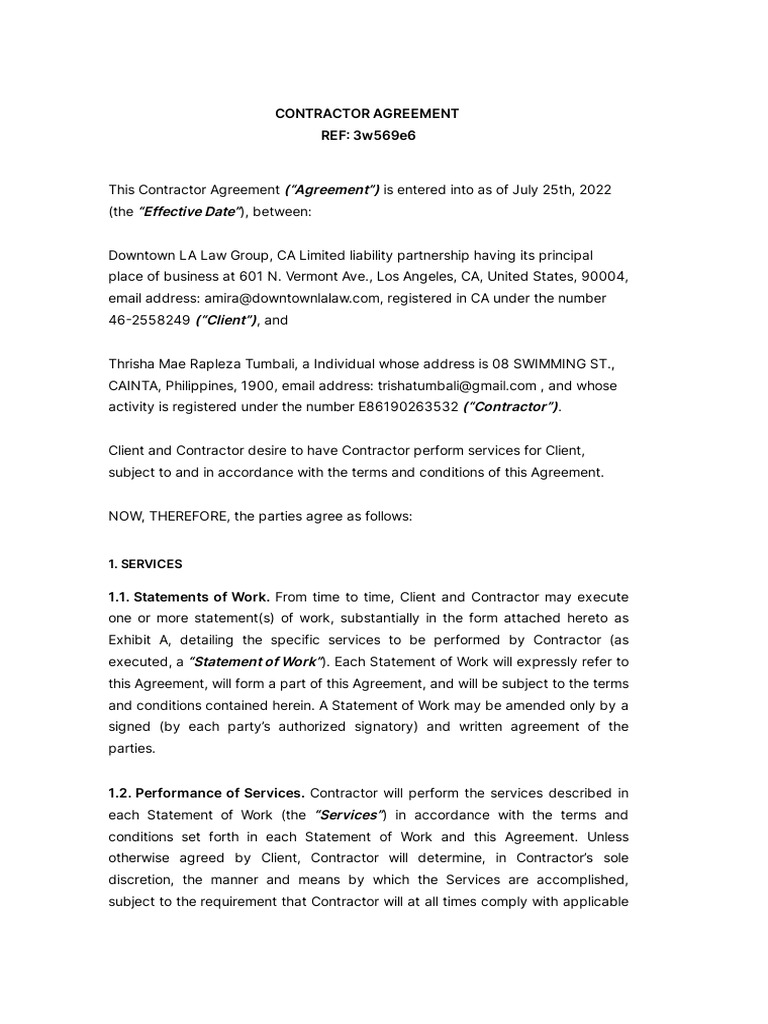 Deel Amira Rezkallah Contract 3w569e6 | PDF | Legal Remedy | Employment