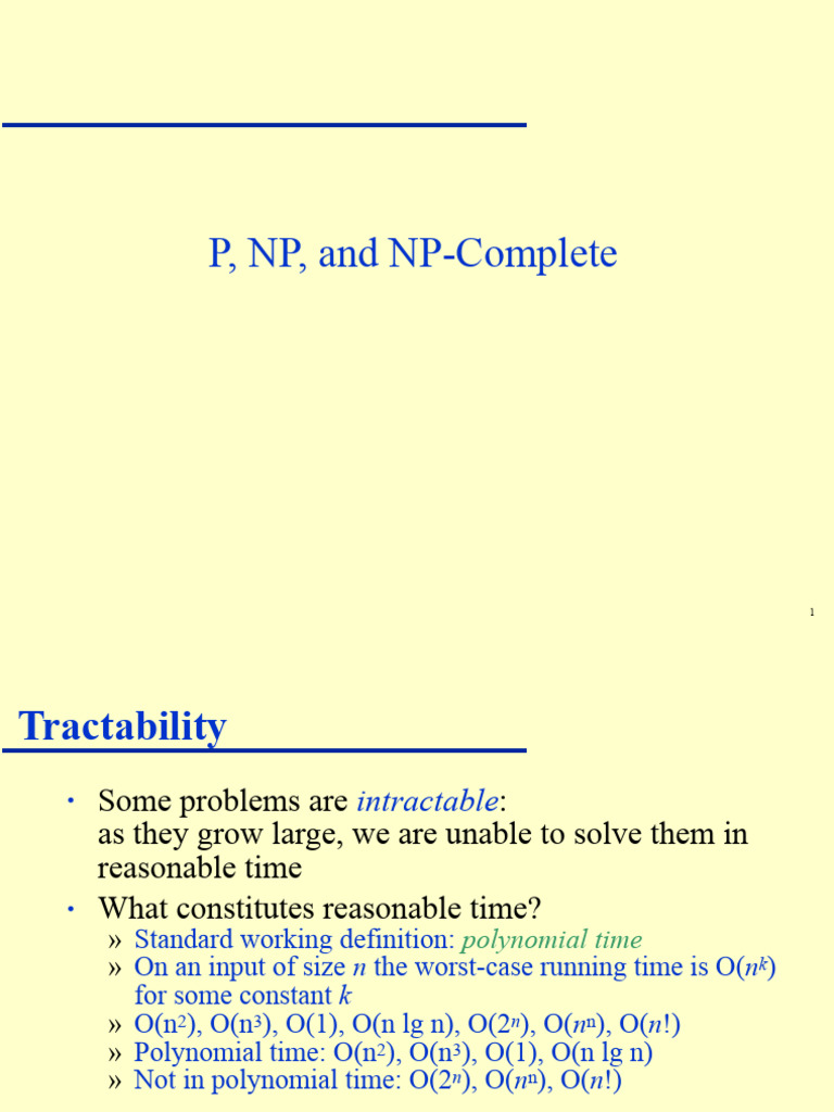 NP Complete | PDF | Time Complexity | Computational Complexity Theory