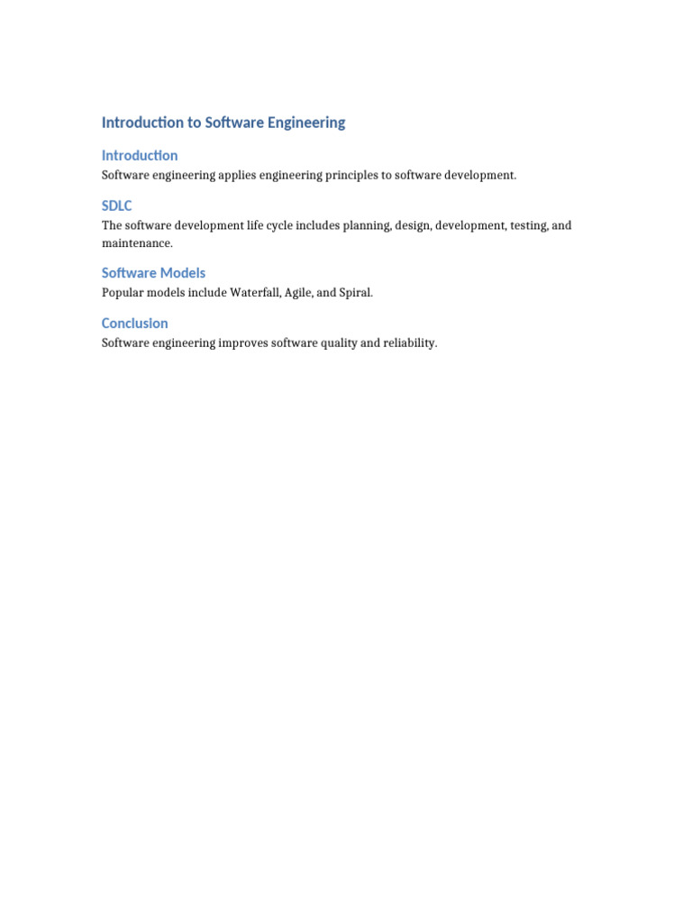 Overview of Software Engineering Principles | PDF