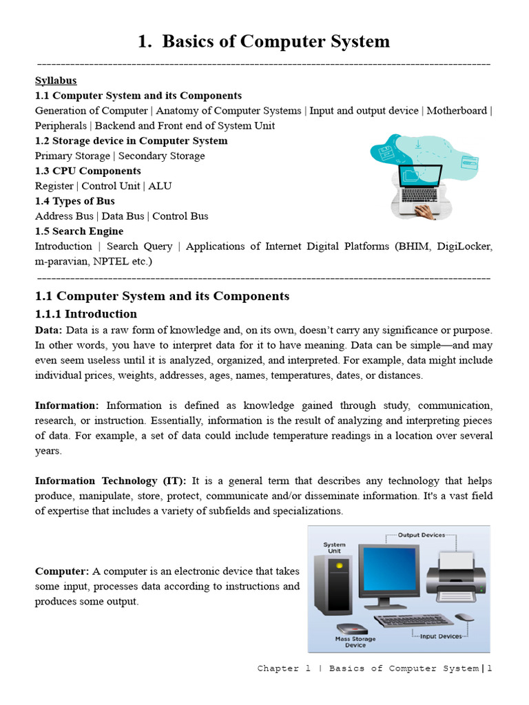 Computer System Basics Explained | PDF | Random Access Memory ...