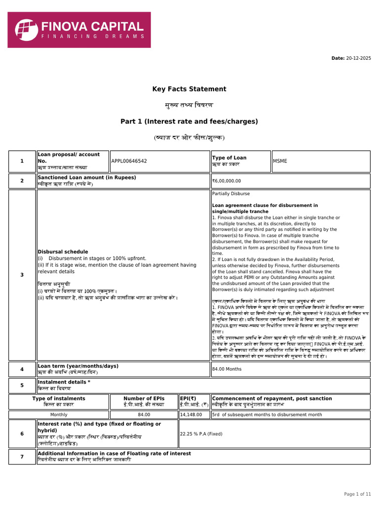 Signed Key Fact Statement1482869 | PDF