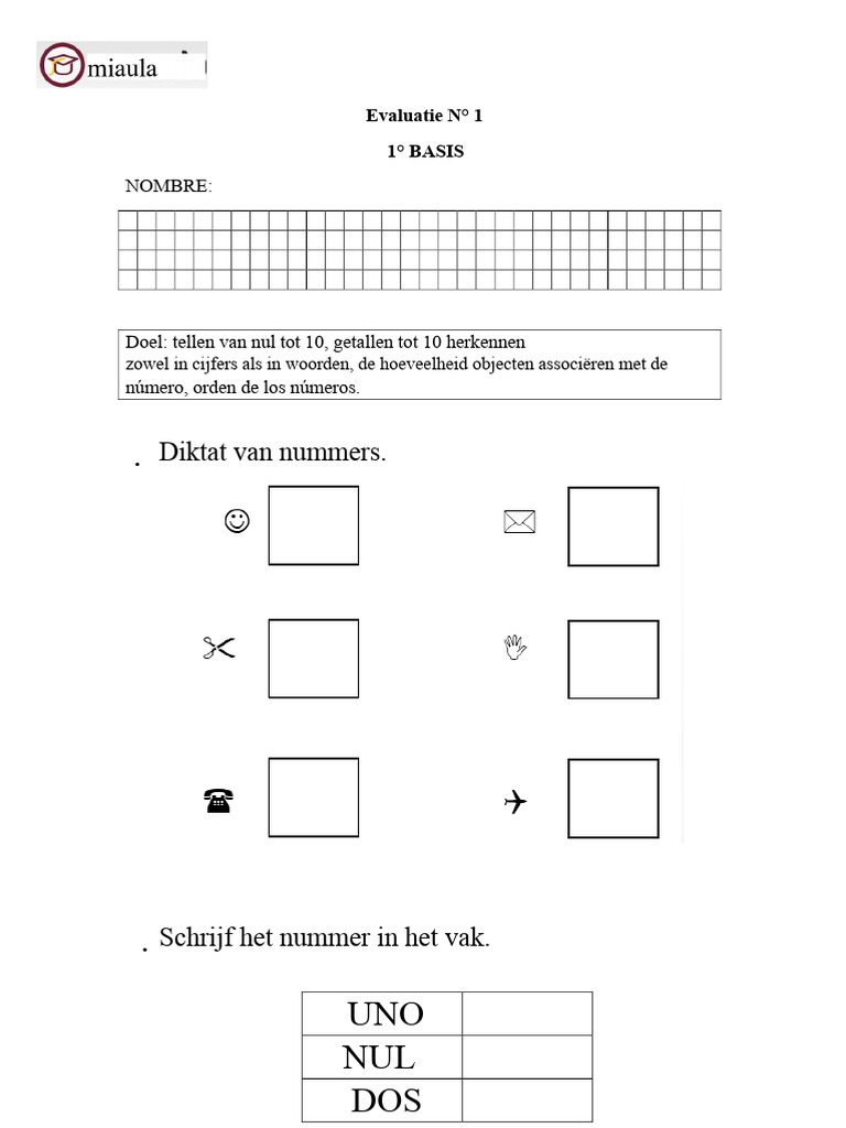 Proef Nummers Van 1 Tot 10 | PDF