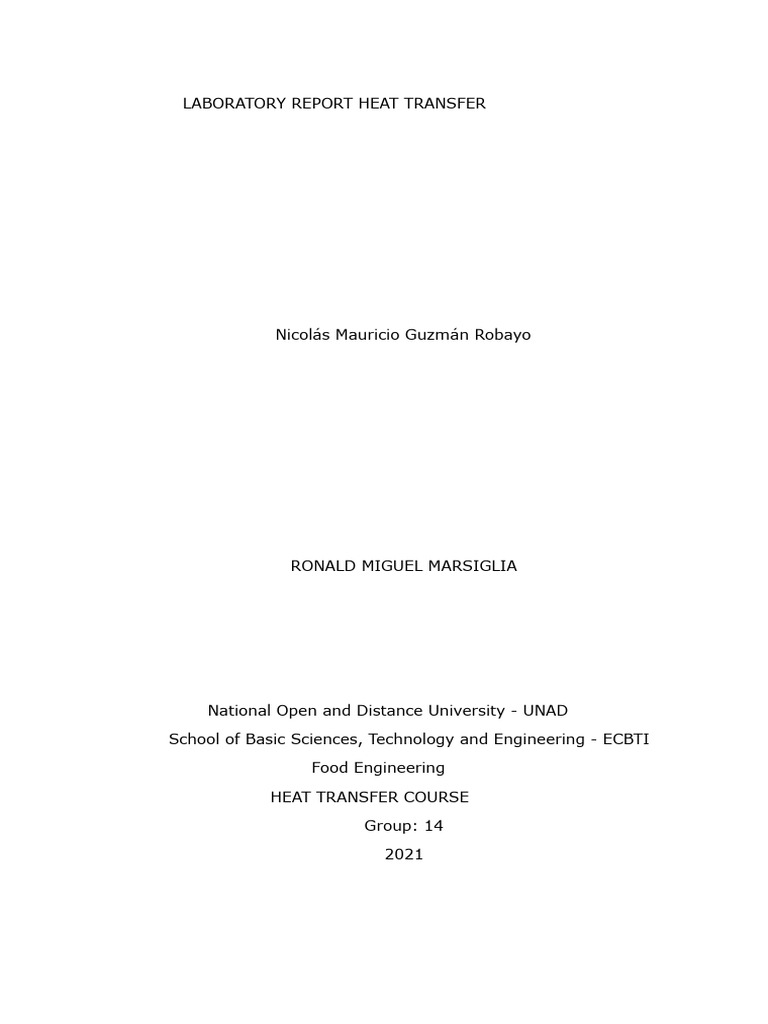 Heat Transfer Lab Report Overview | PDF | Electrical Resistivity And ...