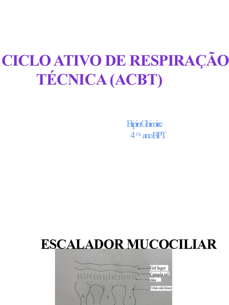 ACBT: Técnica de Desobstrução Pulmonar | PDF | Respiração | Respiração