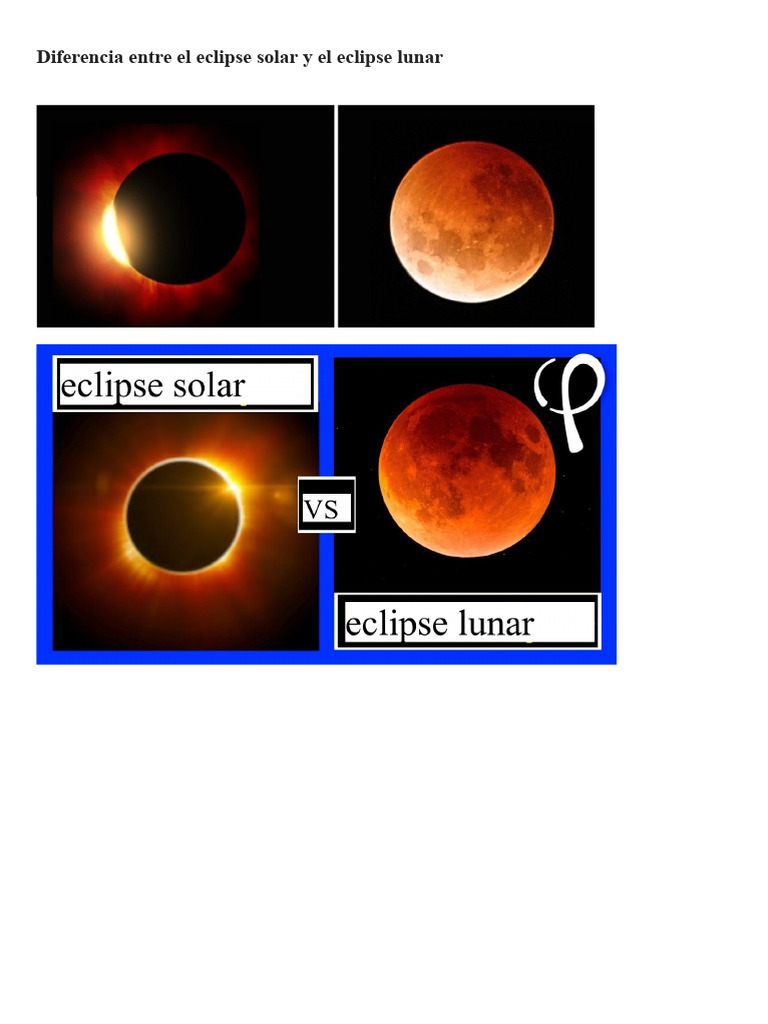Diferencias entre eclipses solar y lunar | PDF | Eclipse | Eclipse solar