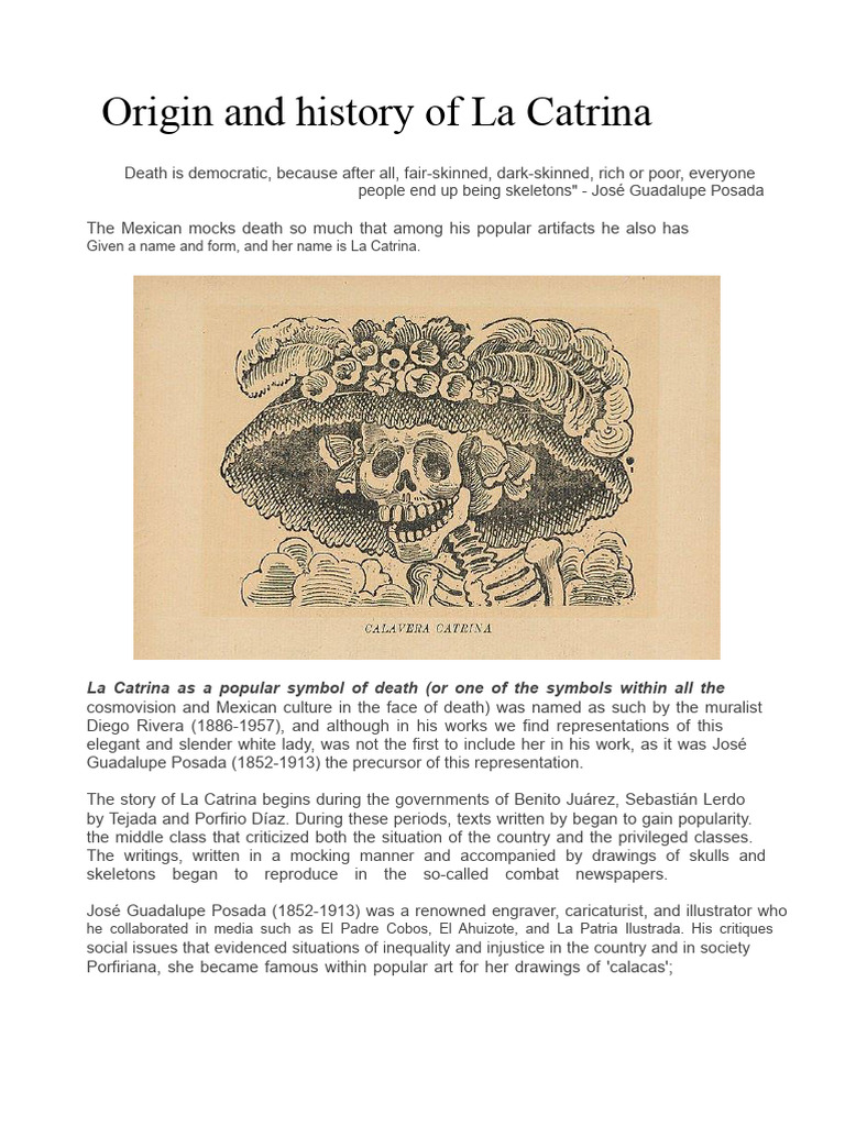Origin and History of La Catrina | PDF | Mexico