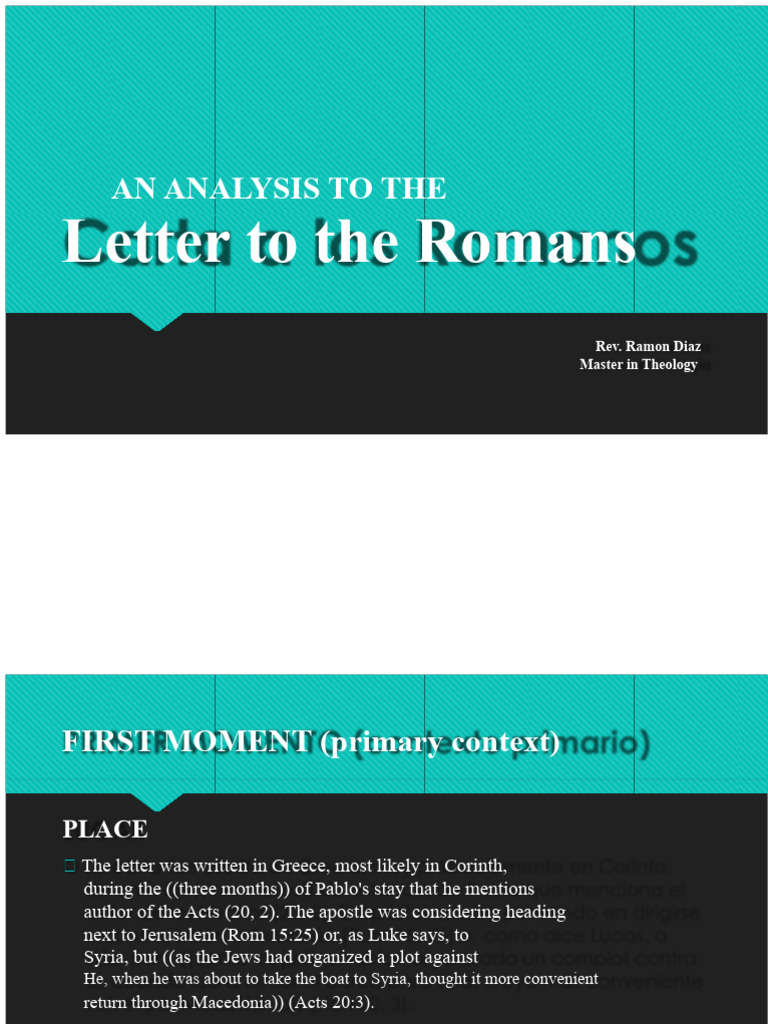 Contextual Analysis of Romans Letter | PDF | Epistle To The Romans ...