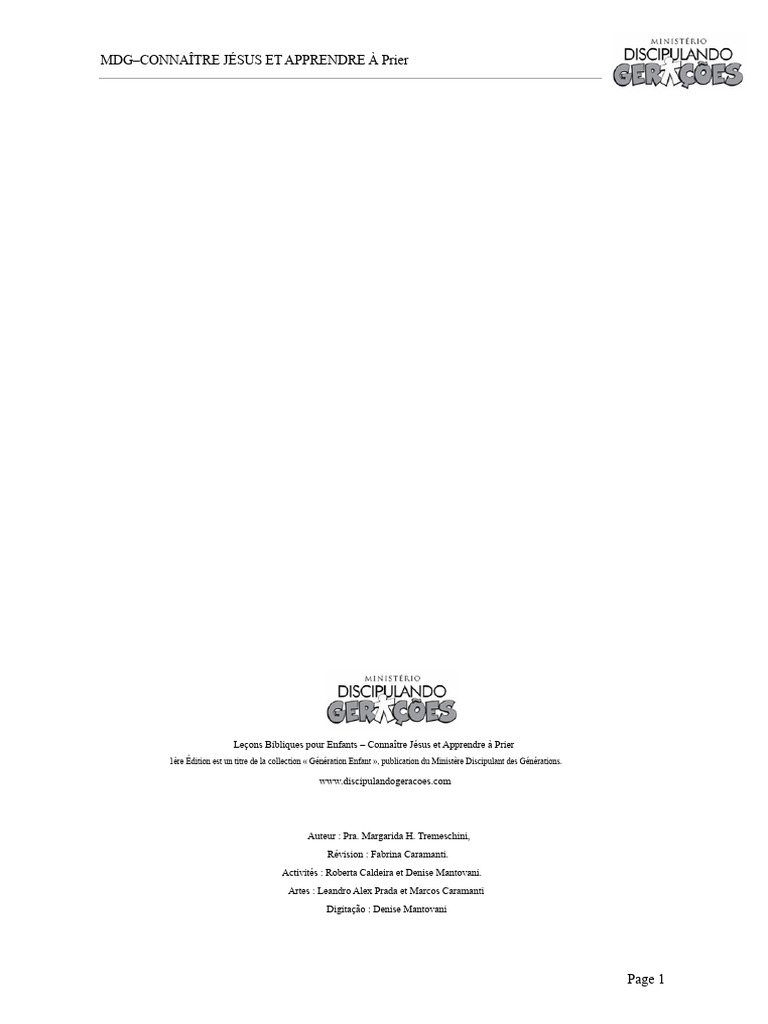 Leçons Bibliques : Connaître Jésus et Prier | PDF | Prière | Dieu