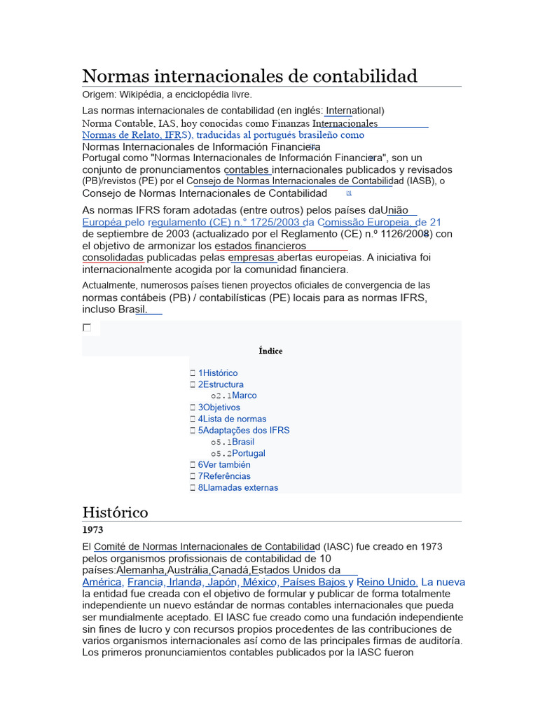 Normas Internacionales de Contabilidad | PDF | normas internacionales ...