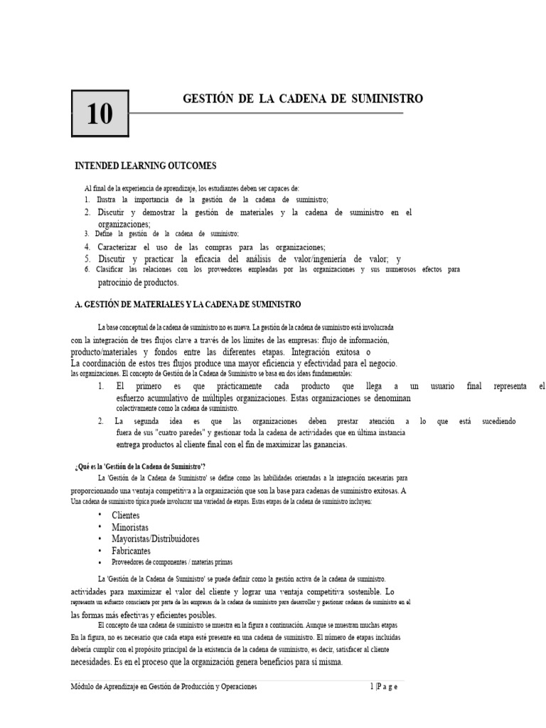 Capítulo 10 - Gestión de La Cadena de Suministro | PDF | Calidad ...