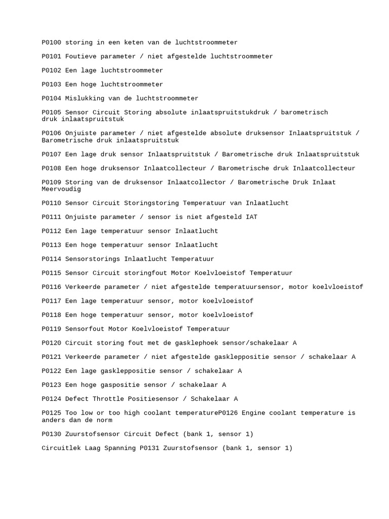 Chery Foutcodes | PDF