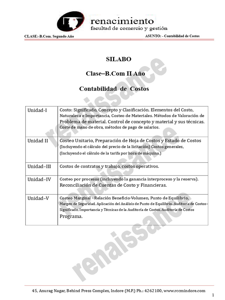 Contabilidad de Costos II | PDF | Contabilidad | Costo