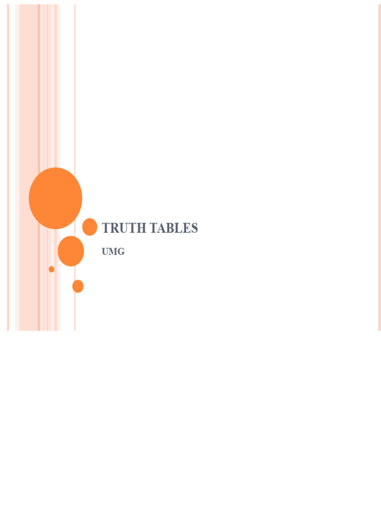 07 Truth Tables | PDF | Mathematics | Syntax (Logic)