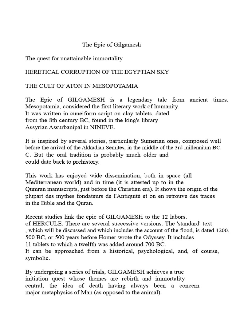 THE EPIC OF GILGAMESH | PDF | Epic Of Gilgamesh