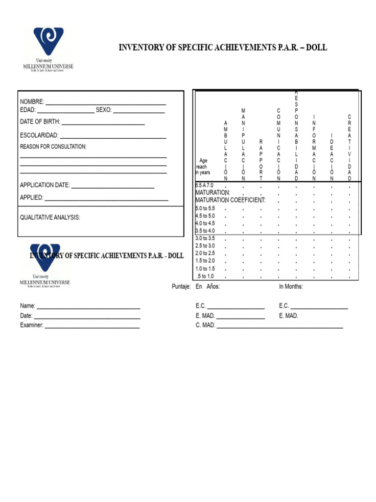 New PAR DOLL Protocol | PDF | Psychology | Psychological Concepts