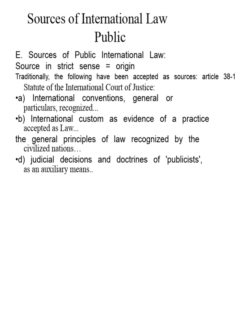 Sources of Public International Law | PDF | International Law | Common Law