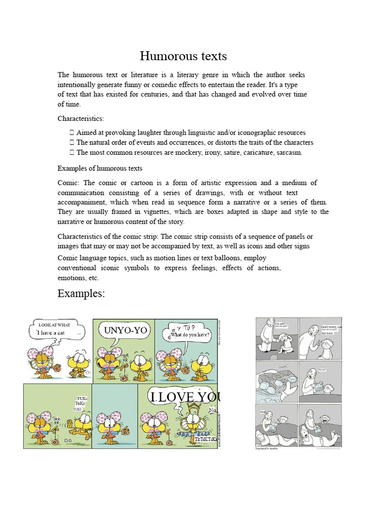 Humorous texts | PDF | Comics | Cartoon