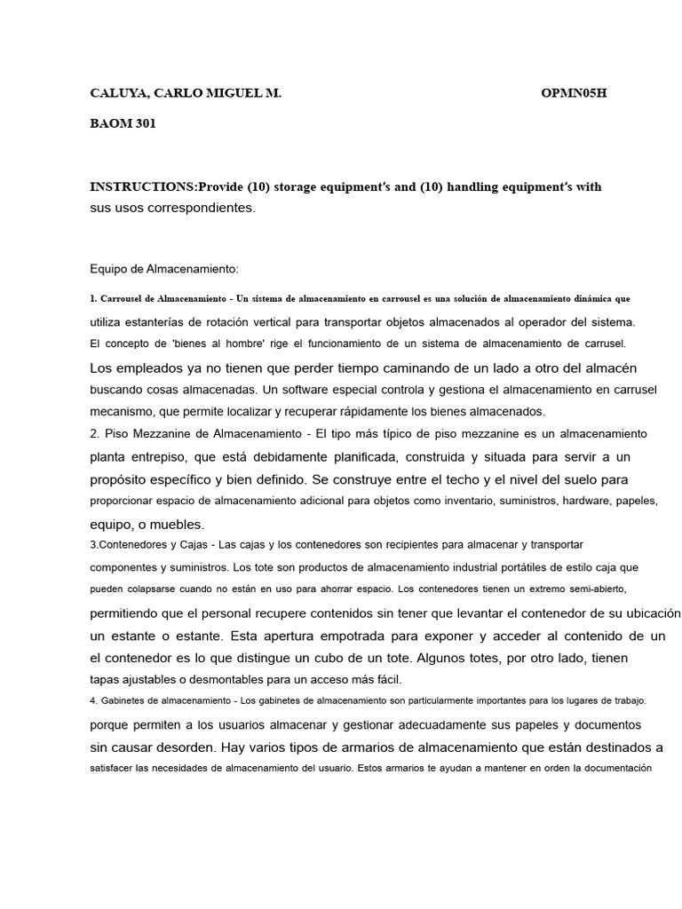 Equipos de Almacenamiento y Manejo Eficientes | PDF | Máquina elevadora ...