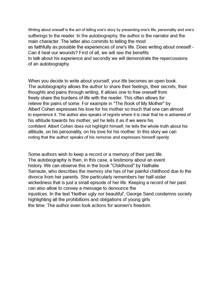 subject of reflection | PDF | Autobiographies