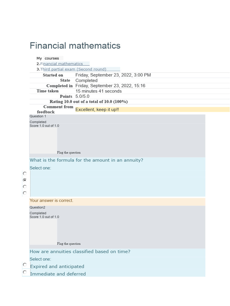 Financial Mathematics 3 exam | PDF