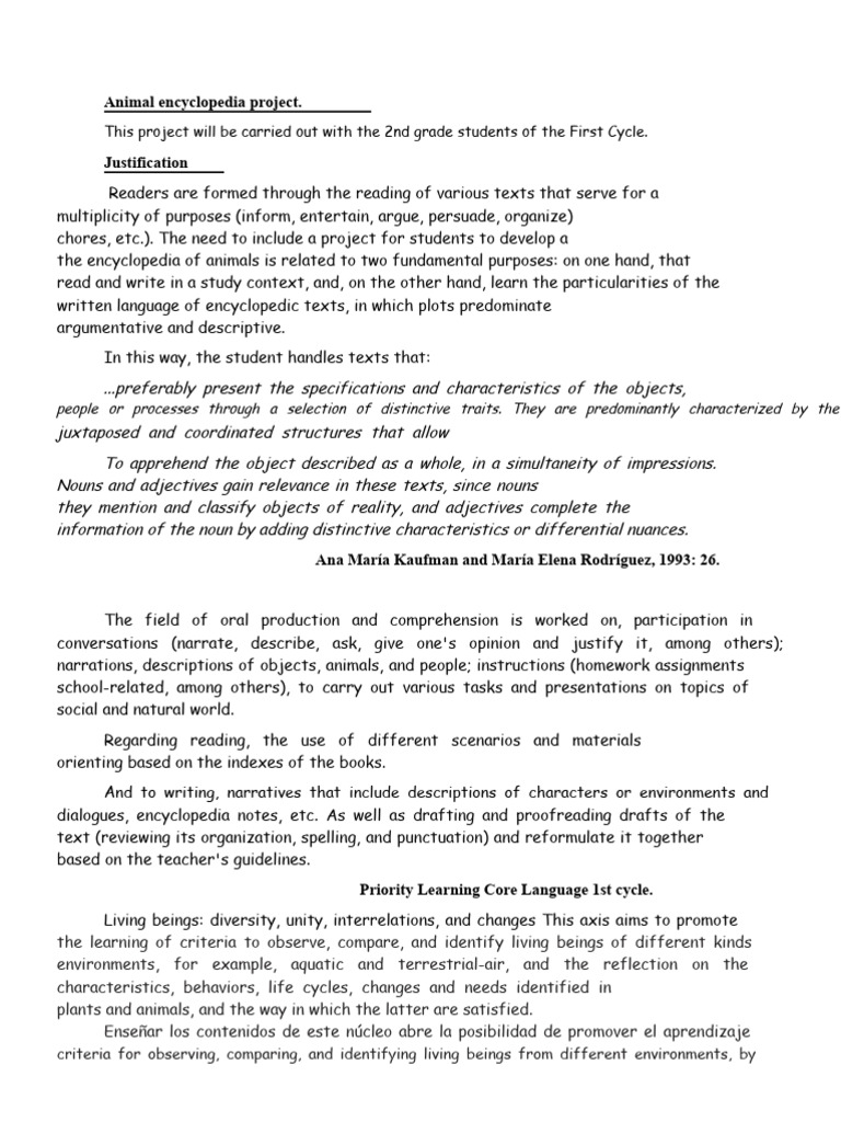 2nd Grade Animal Encyclopedia Project | PDF | Letter Case | Literacy