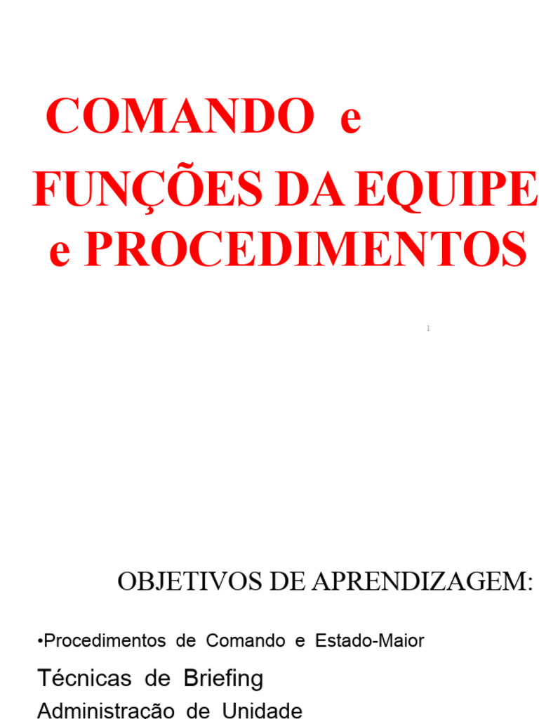 Comando e Funções da Equipe Policial | PDF | Planejamento | Comunicação