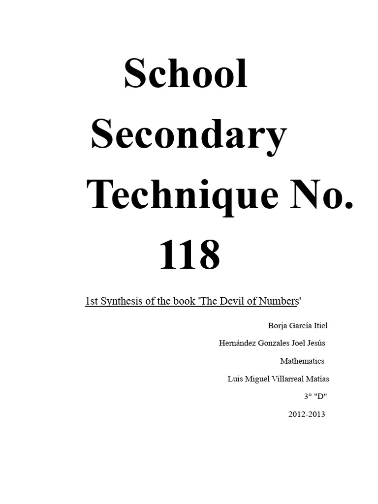 Synthesis of 'The Devil of Numbers' | PDF | Mathematics