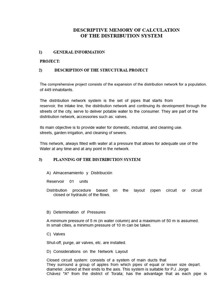 Water Distribution System Design Guide | PDF | Pipe (Fluid Conveyance ...