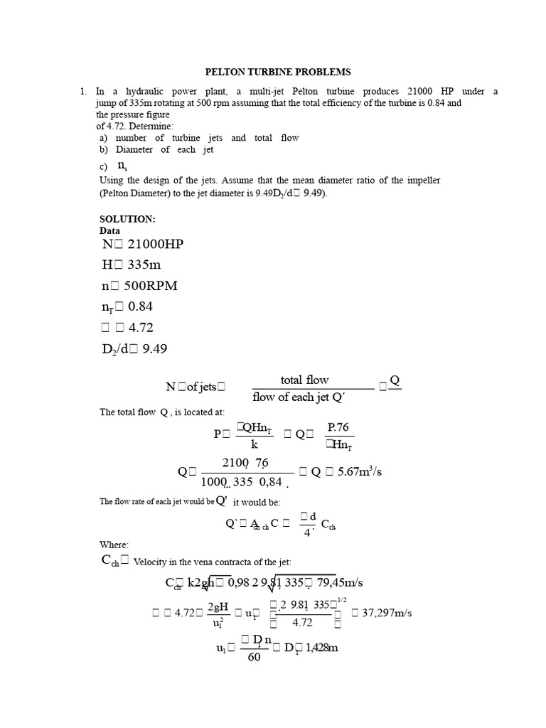 Pelton Turbine Performance Analysis | PDF | Turbine | Mechanical ...