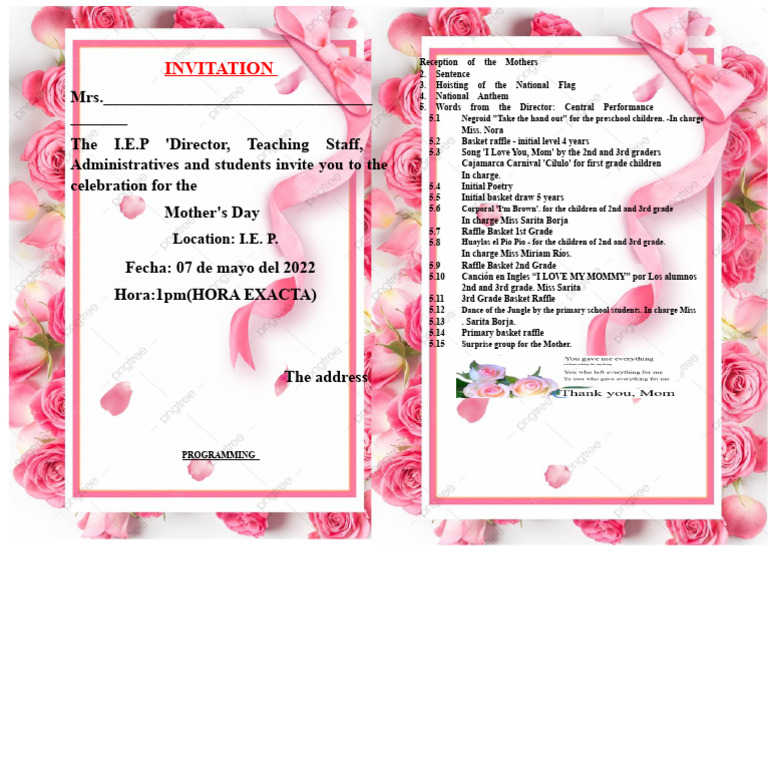 Mother's Day Celebration Program | PDF
