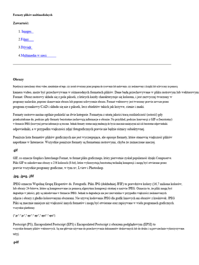 Formaty Plików Multimedialnych | PDF