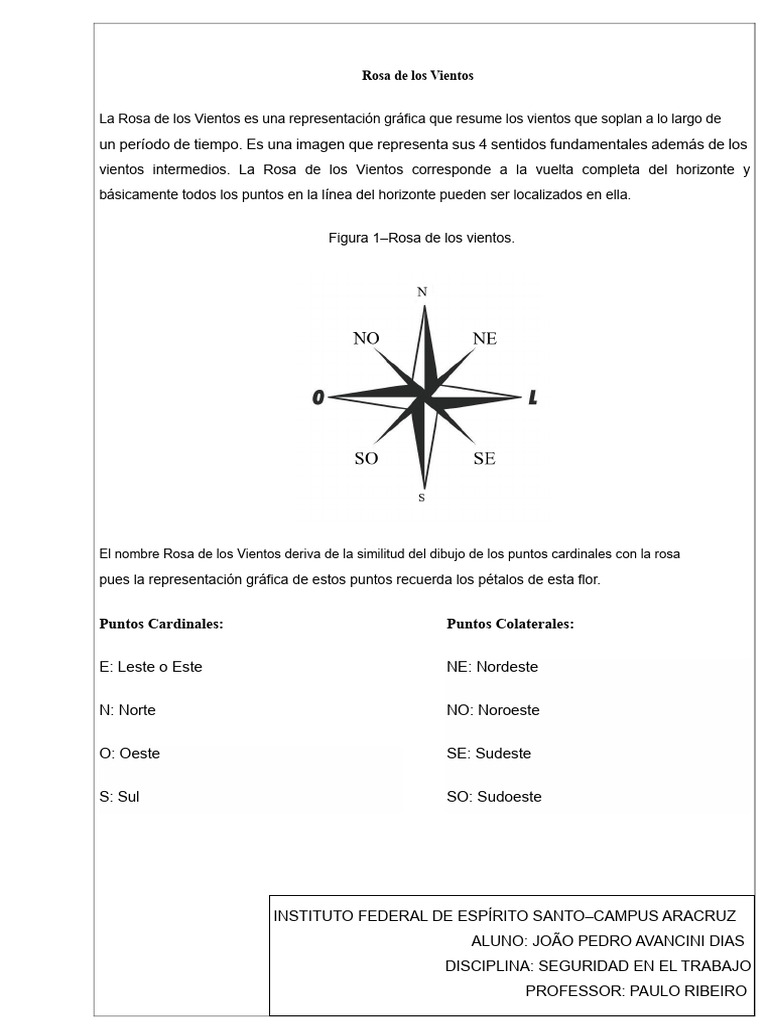 Rosa de los Vientos: Puntos Cardinales y Colaterales | PDF