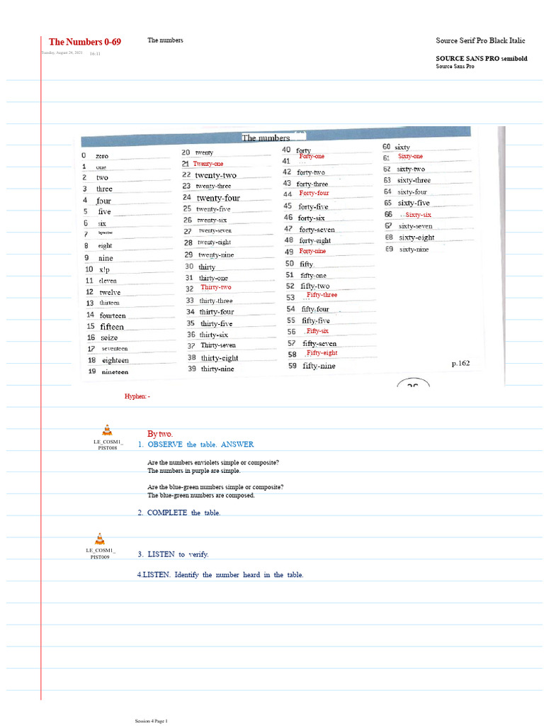 The Numbers 0-69 | PDF | Typography | Text
