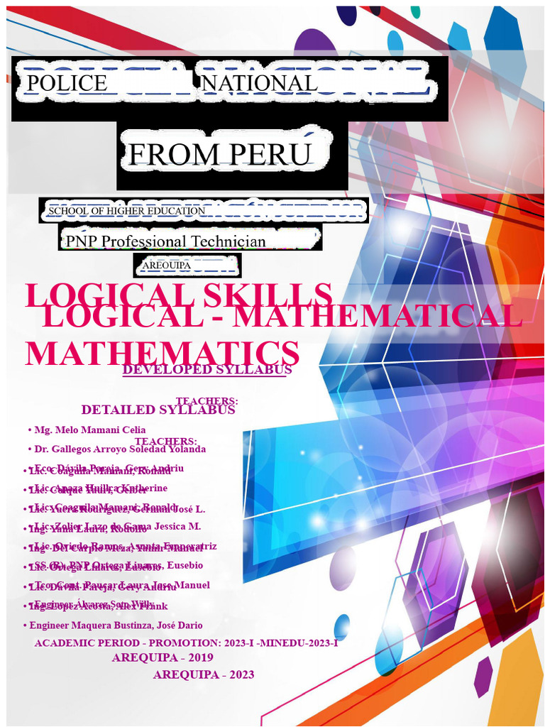 Logical Syllabus Mathematics PNP 2023 | PDF | Mathematics ...