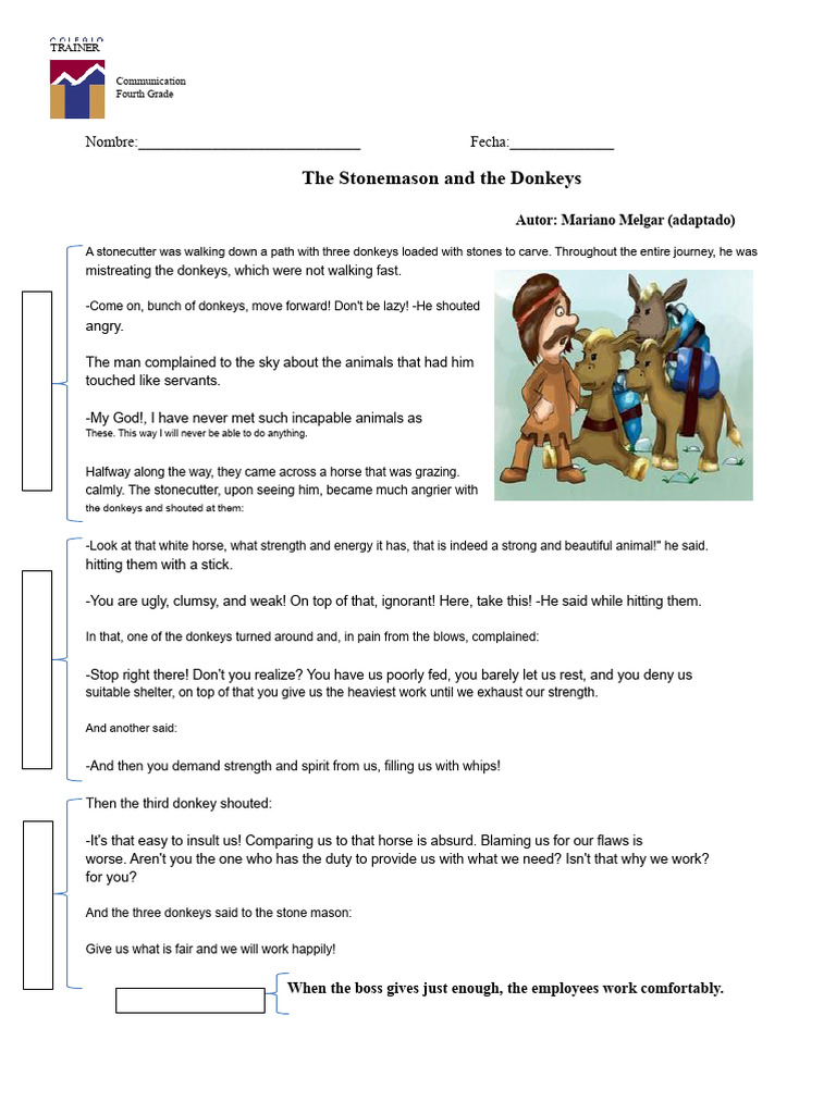 The Stonecutter and The Donkeys | PDF