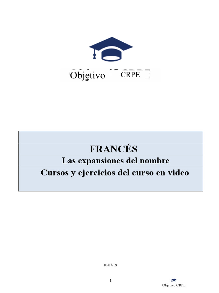 Francés - RAN 3 _ las expansiones del nombre - Las expansiones del ...