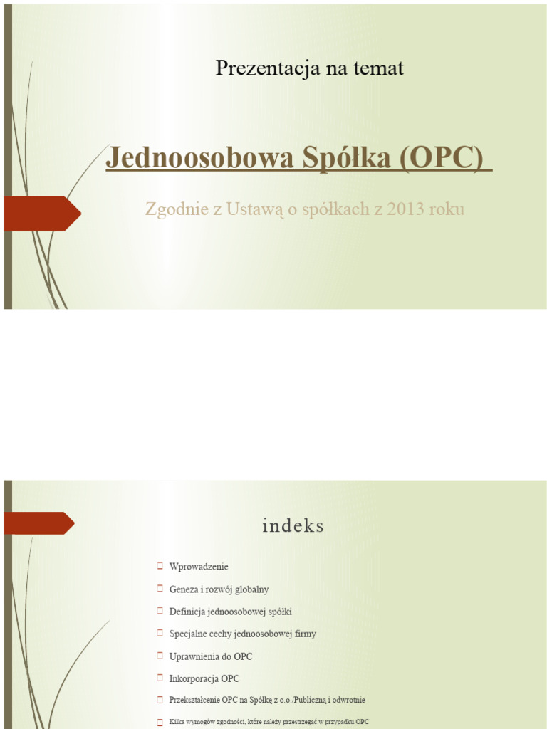 Prezentacja Na Temat OPC | PDF