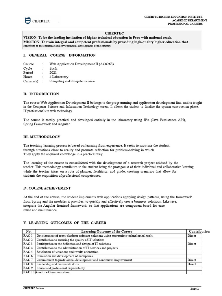Web App Development II Course Overview | PDF | Spring Framework ...