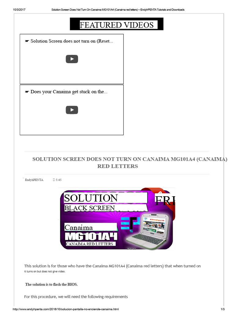 Fix Canaima MG101A4 Screen Issue | PDF | Usb Flash Drive | Computer File