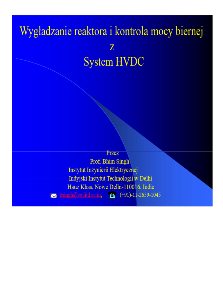 Reaktor Wygładzający I Kontrola Mocy Biernej Systemu HVDC | PDF