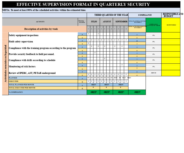 Quarterly Security Supervision Plan | PDF