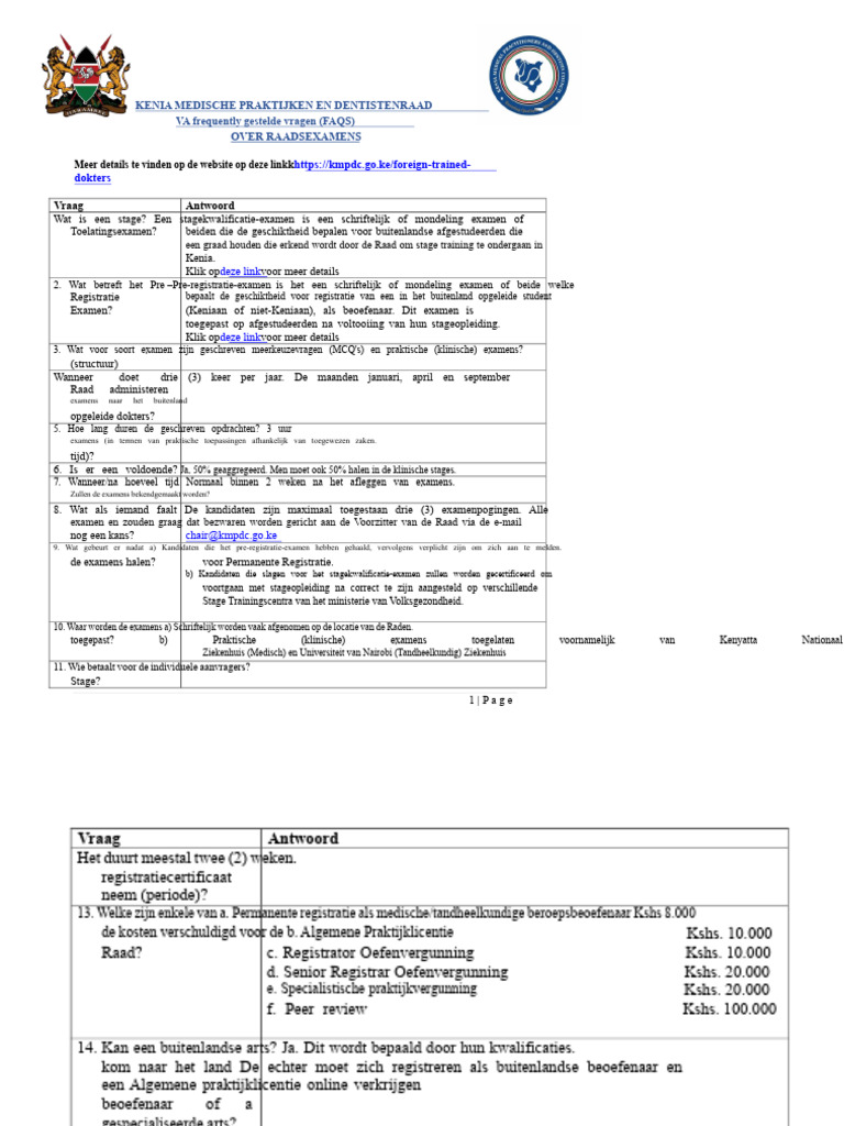 KMPDC Iqe-Pre Reg Exam Vragen | PDF