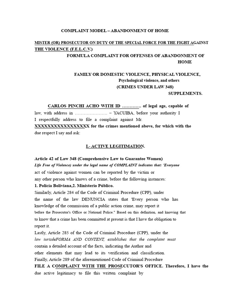REPORT - ABANDONMENT OF HOME | PDF | Violence | Crimes
