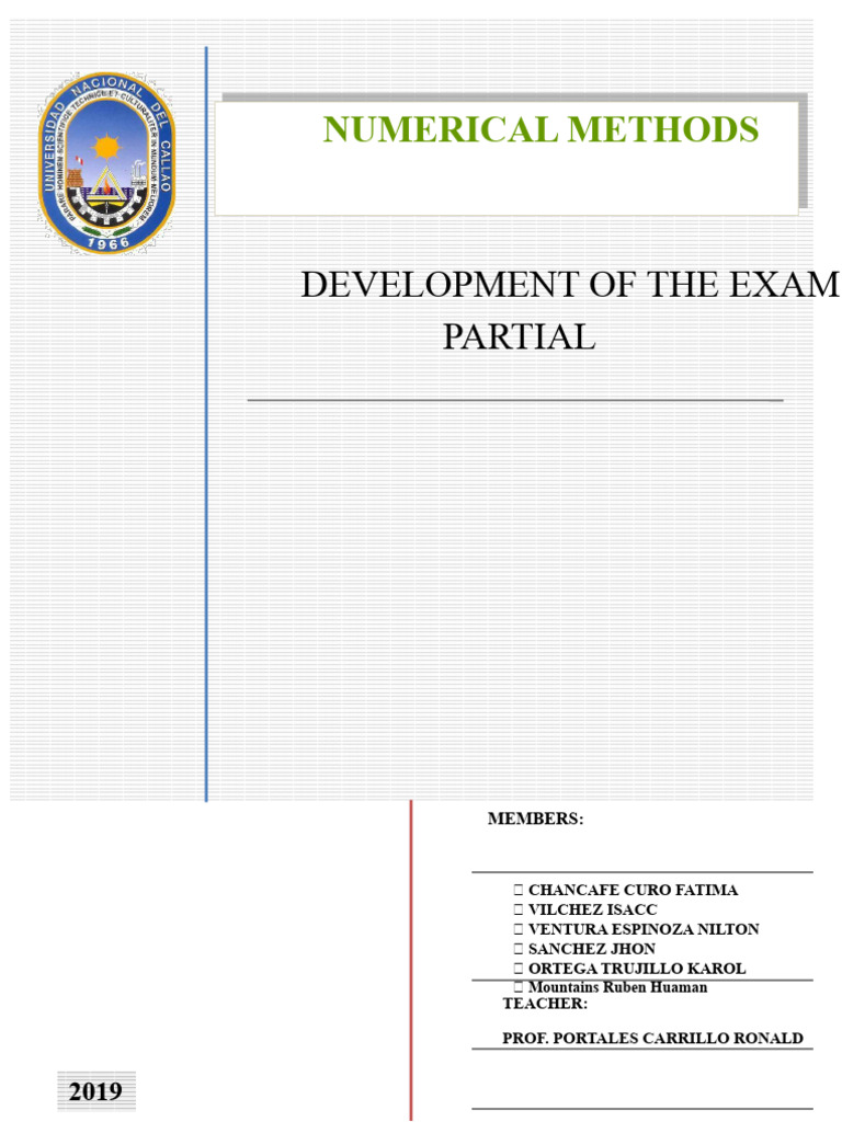 306221141 Solutions to the Partial Exam Numerical Methods Group 4 | PDF ...