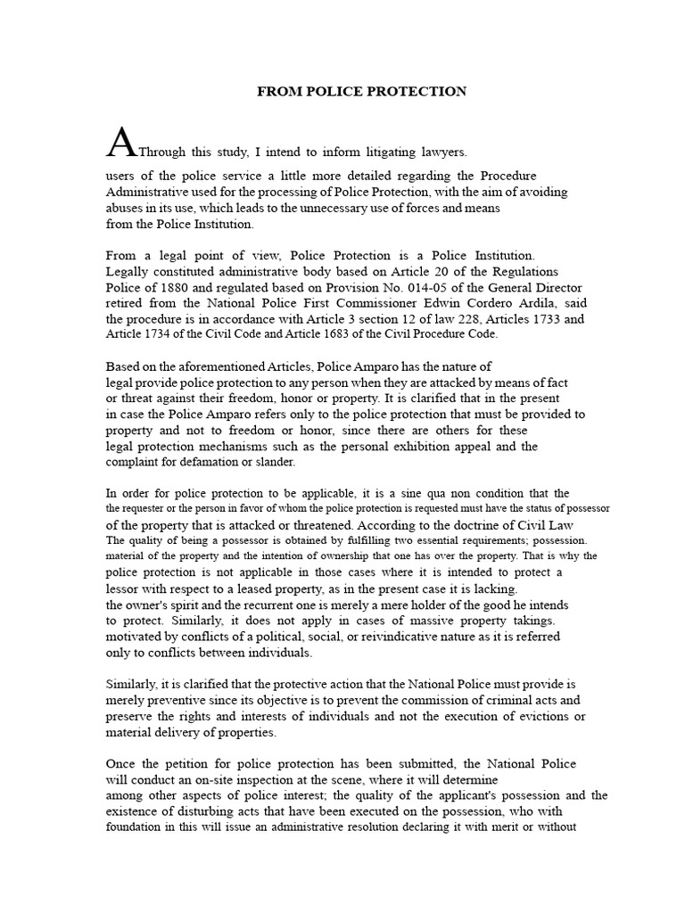 From Police Protection | PDF | Defamation | Property