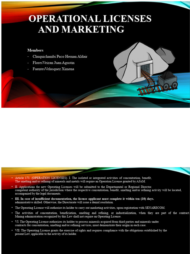 Operational Licenses and Marketing Guidelines | PDF | Mining | Royalty ...