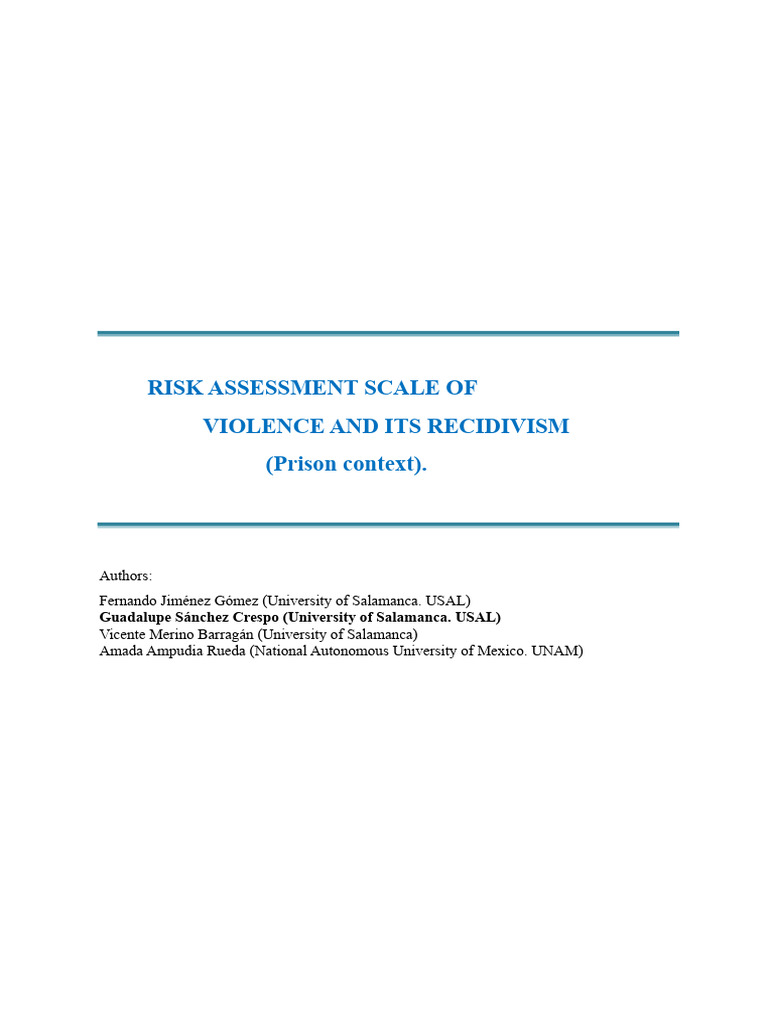 Violence Risk Assessment in Prisons | PDF | Violence | Substance Abuse