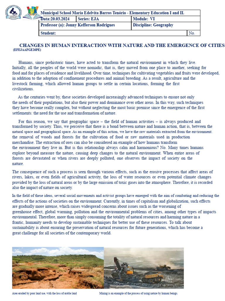 Human-Nature Interaction and Urban Growth | PDF | Climate Change ...