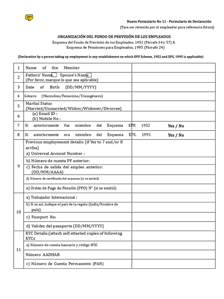 Formulario No 11: Declaración EPF y EPS | PDF | Autenticación | Control ...