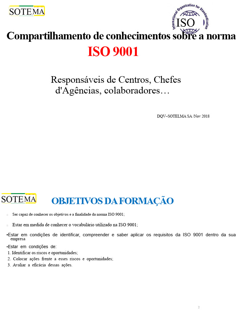 Formação em ISO 9001: Objetivos e Práticas | PDF | Gestão de qualidade ...